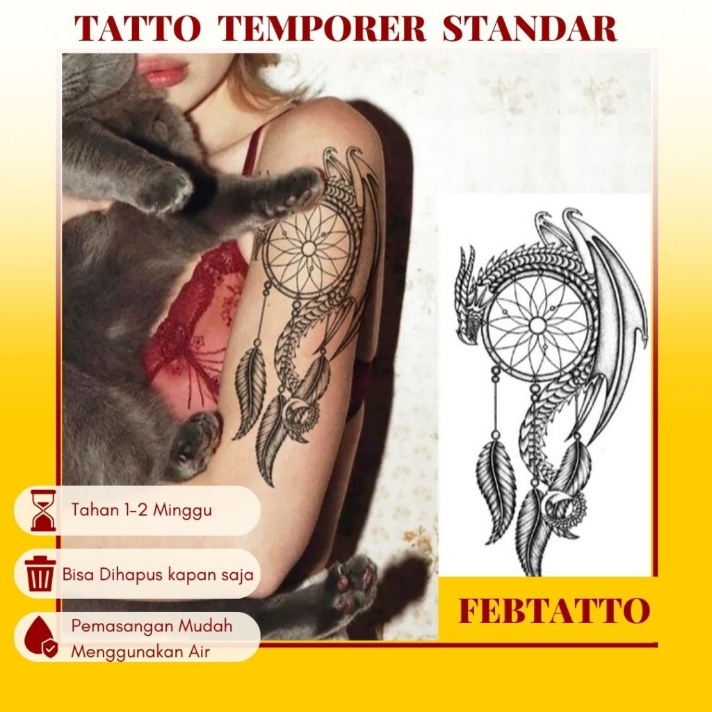 Tato Temporer Ukuran 21cmx11cm Tato Lengan Tato Dada Tato tangan Tato Kaki Tato Punggung Tato Jari  