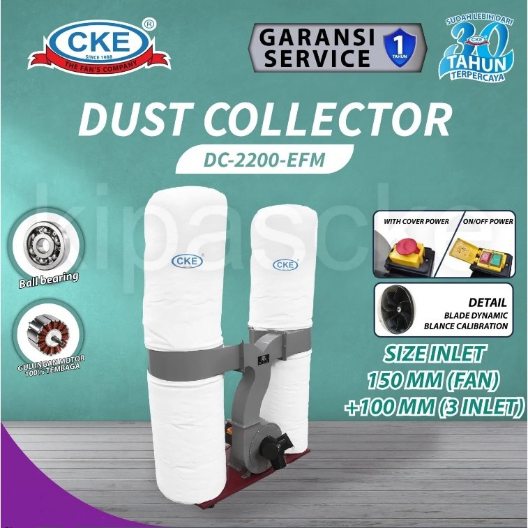 Dust Collector CKE DC-2200-EFM 3HP 220V Blower Penghisap Debu Portable