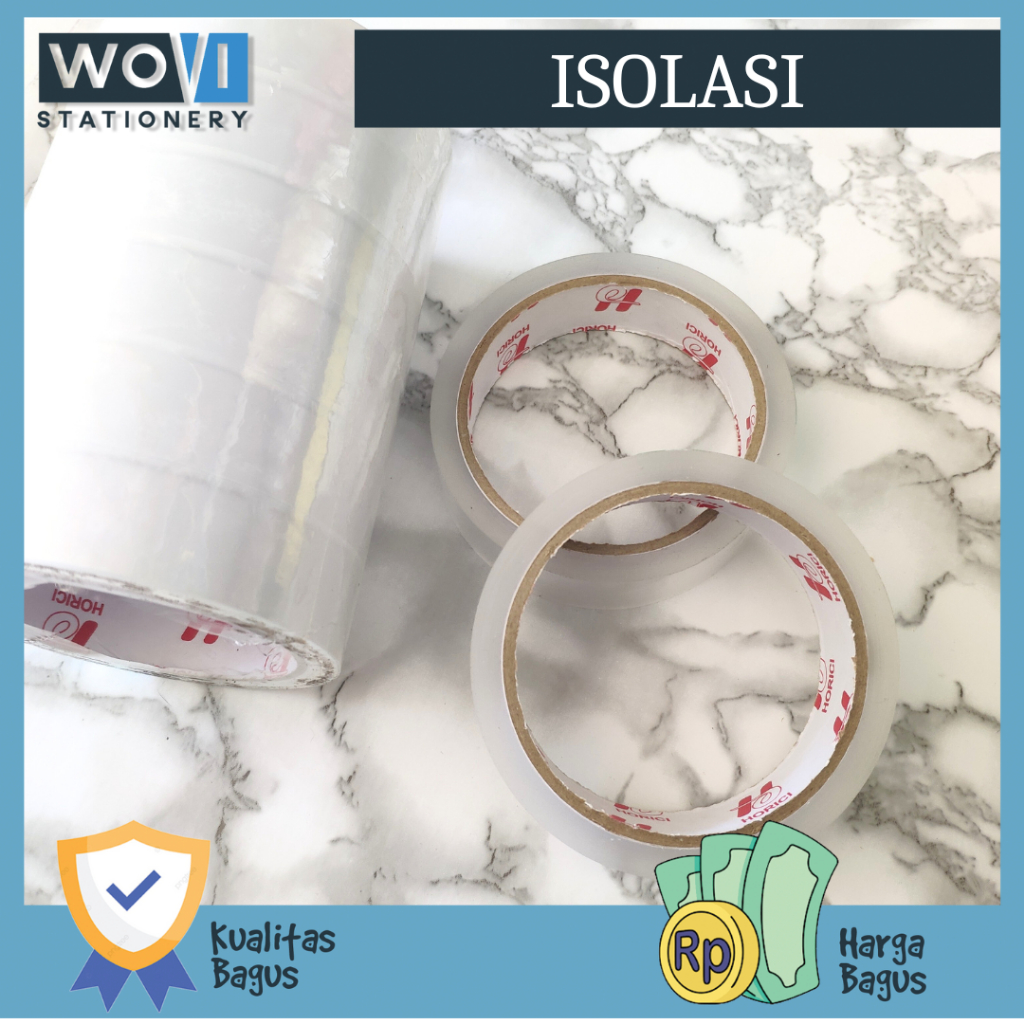

[PCS] Isolasi Bening 24mm x 72yard Horici / Isolasi Bening 1 inch Horici