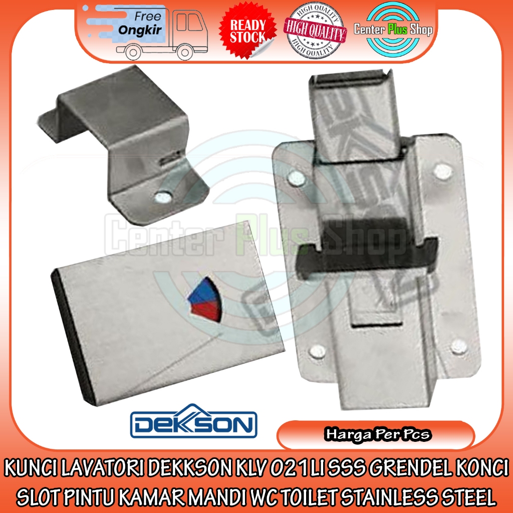 Dekson Handle Grendel Konci Slot Pintu WC Kunci Lavatori Dekkson DKS KLV 021LI SSS Aluminium Kayu St