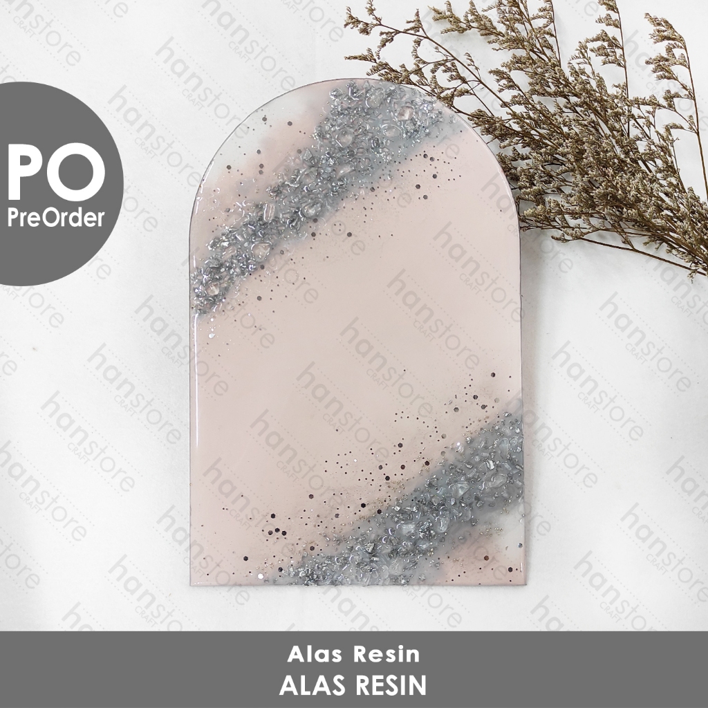 PO 20 / 21 / 23 / 25 / 30 cm Pink Gecko Coaster Resin / Pink Grey Abu abu / Mahar / Seserahan / Deko