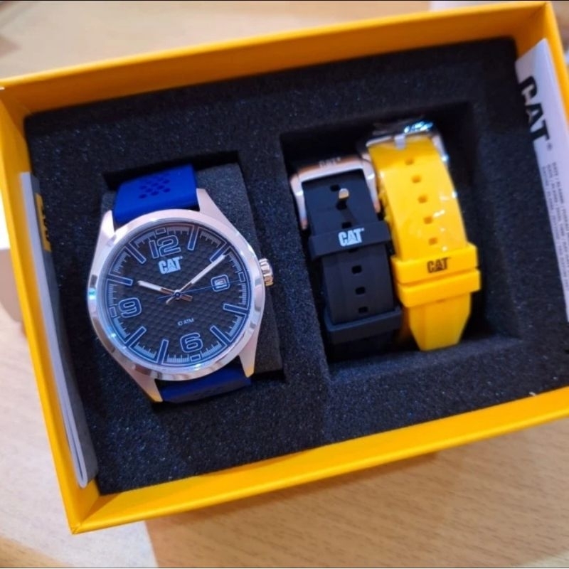 jam tangan pria original CATERPILLAR QA.141.21.26.136./QA.141.27.137./QA.141.21.138 BOX SET RUBBER S