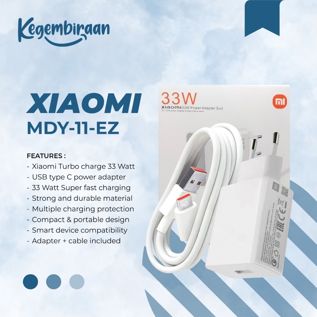 Charger Xiaomi Poco M3 Type C Turbo Charger 33W Casan USB C Original