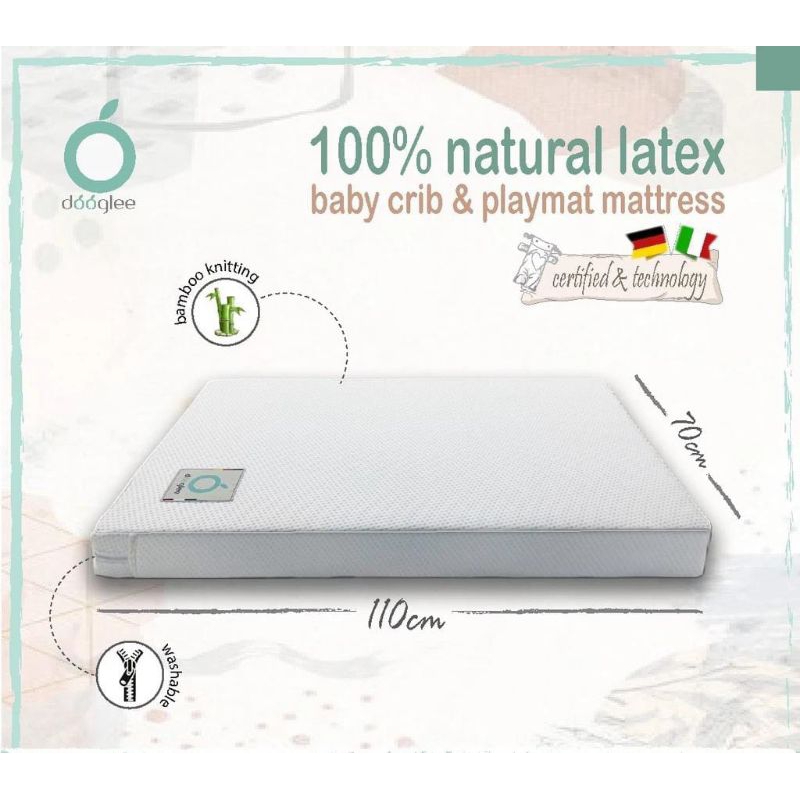 Dooglee - Mattress Latex 110x70x5cm/Matras Kasur Bayi/Kasur Box Bayi/Kasur Latex