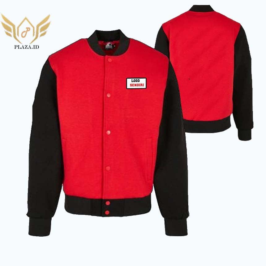 S-6XL Jaket  Bomber Pria/Wanita unisex premium S-6XL.Jaket Bomber warna merah-hitam