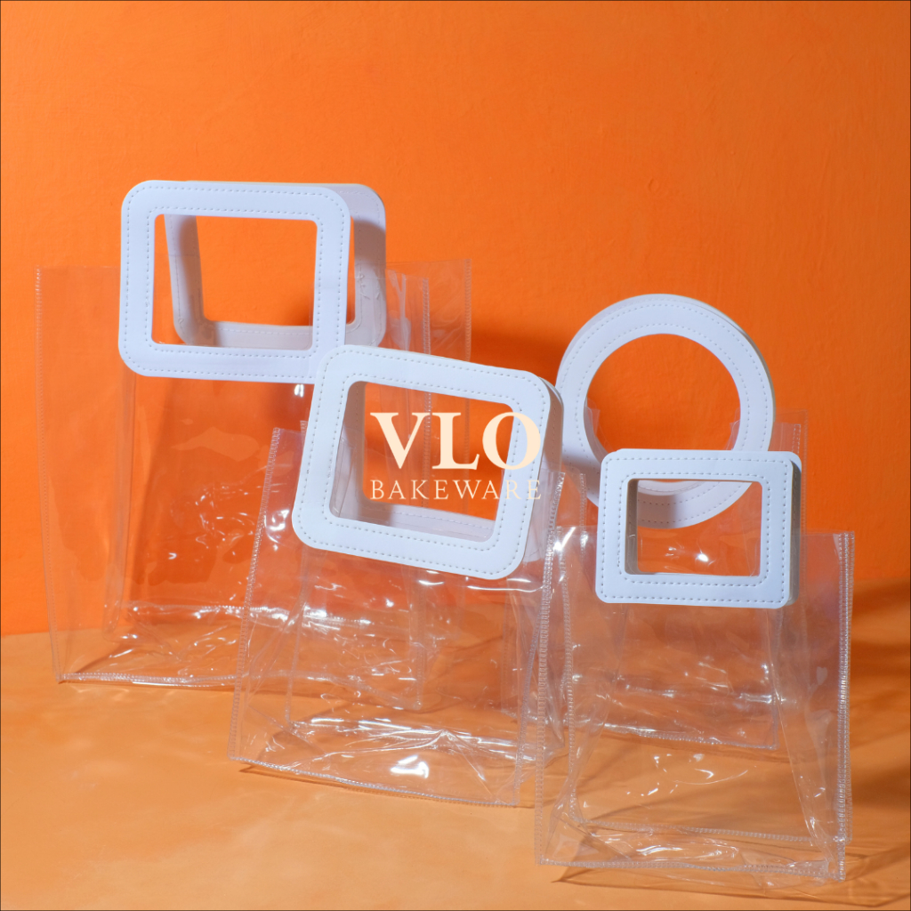 

Tas PVC putih transparan bening extra tebal|tas hampers|tas goodie bag