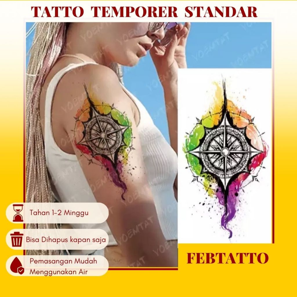 Tato Temporer Ukuran 21cmx11cm Tato Lengan Tato Dada Tato tangan Tato Kaki Tato Punggung Tato Jari  