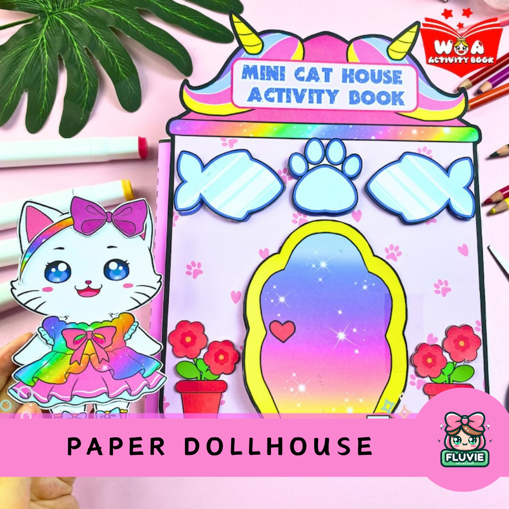 Toca Boca Quite Book Paper Doll | Cat House  | Boneka Kertas Buku | Baju bajuan | BP BP an | Mainan 