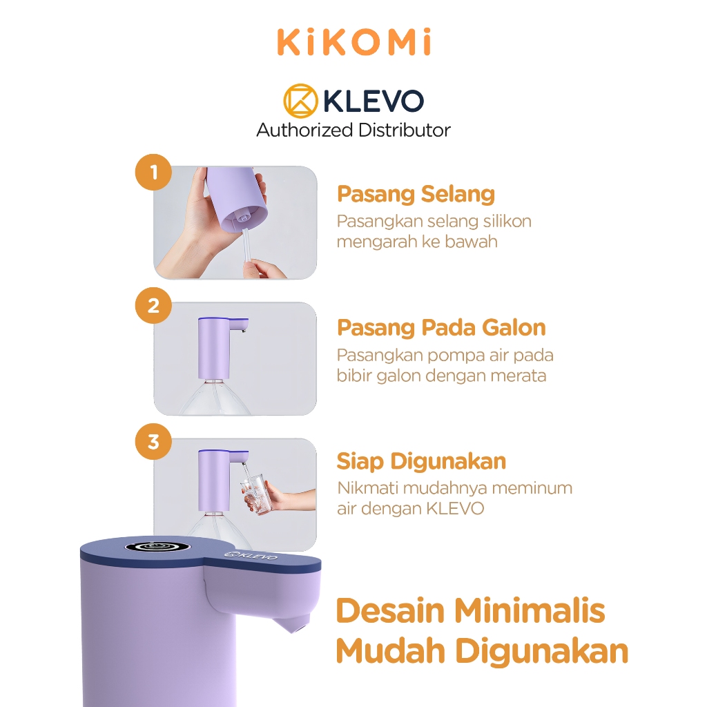 Klevo Kl-Wp03 Pompa Galon Electric Rechargeable Type C Dispenser Air Minum Usb Charge