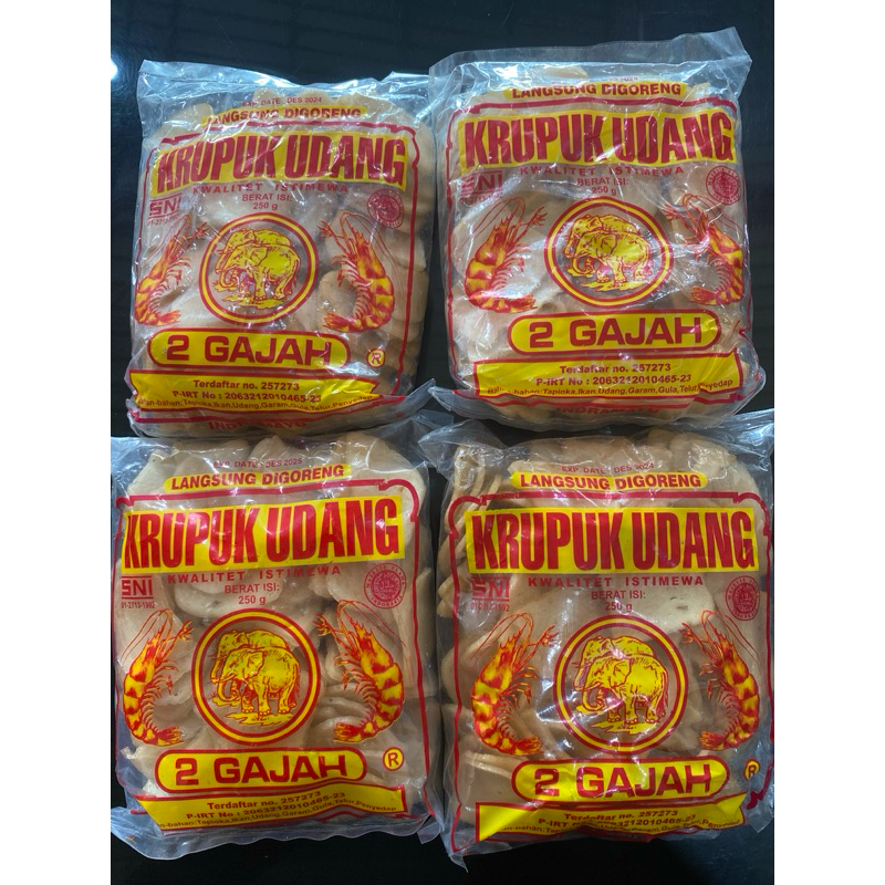 

Kerupuk udang cap 2 gajah ukuran kancing (kecil) khas indramayu