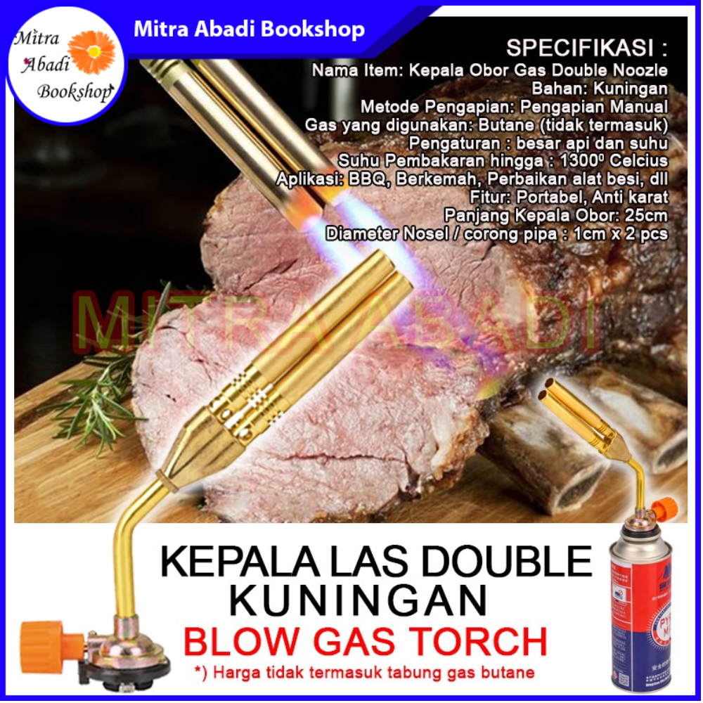 Alat Blow Gas Torch / Kepala Las Double Kuningan - Kepala Gas Pemantik