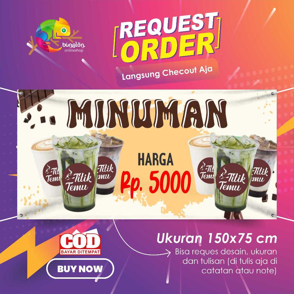 Banner 150X75 Minuman Custom Desain