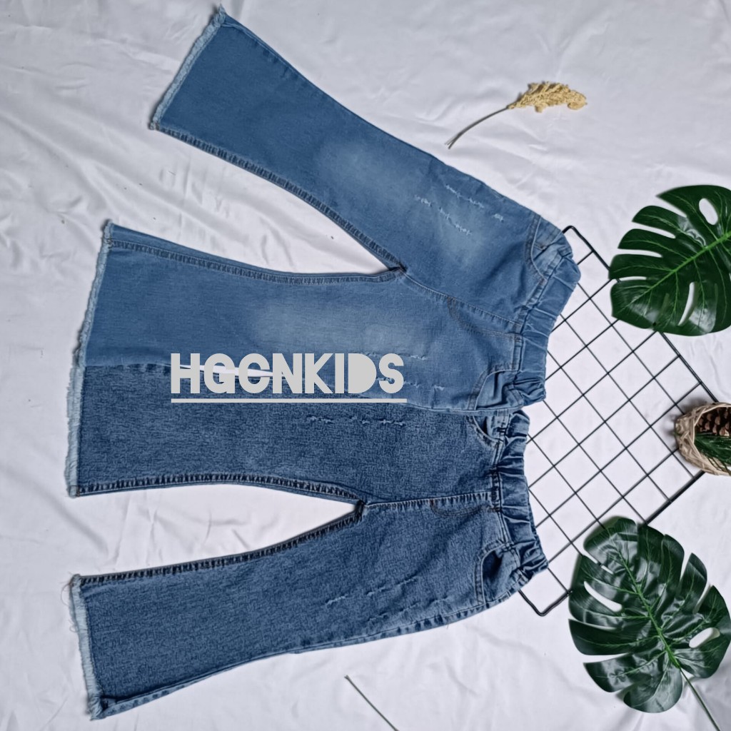 CELANA JEANS ANAK PEREMPUAN / CUTBRAY RIPPED JEANS SNOW BLUE RAWIS ANAK / cutbray anak perempuan