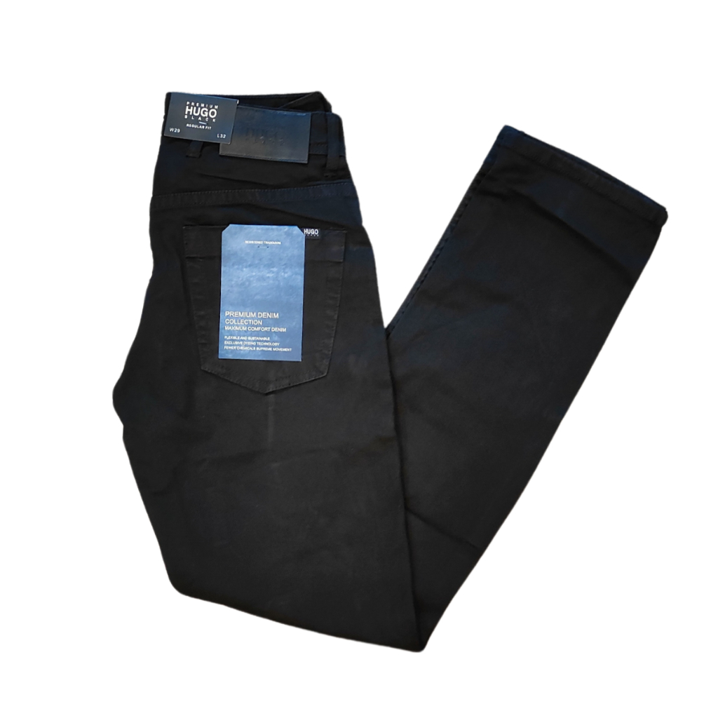 Jeans Pria Hugo Selection Hitam Pekat