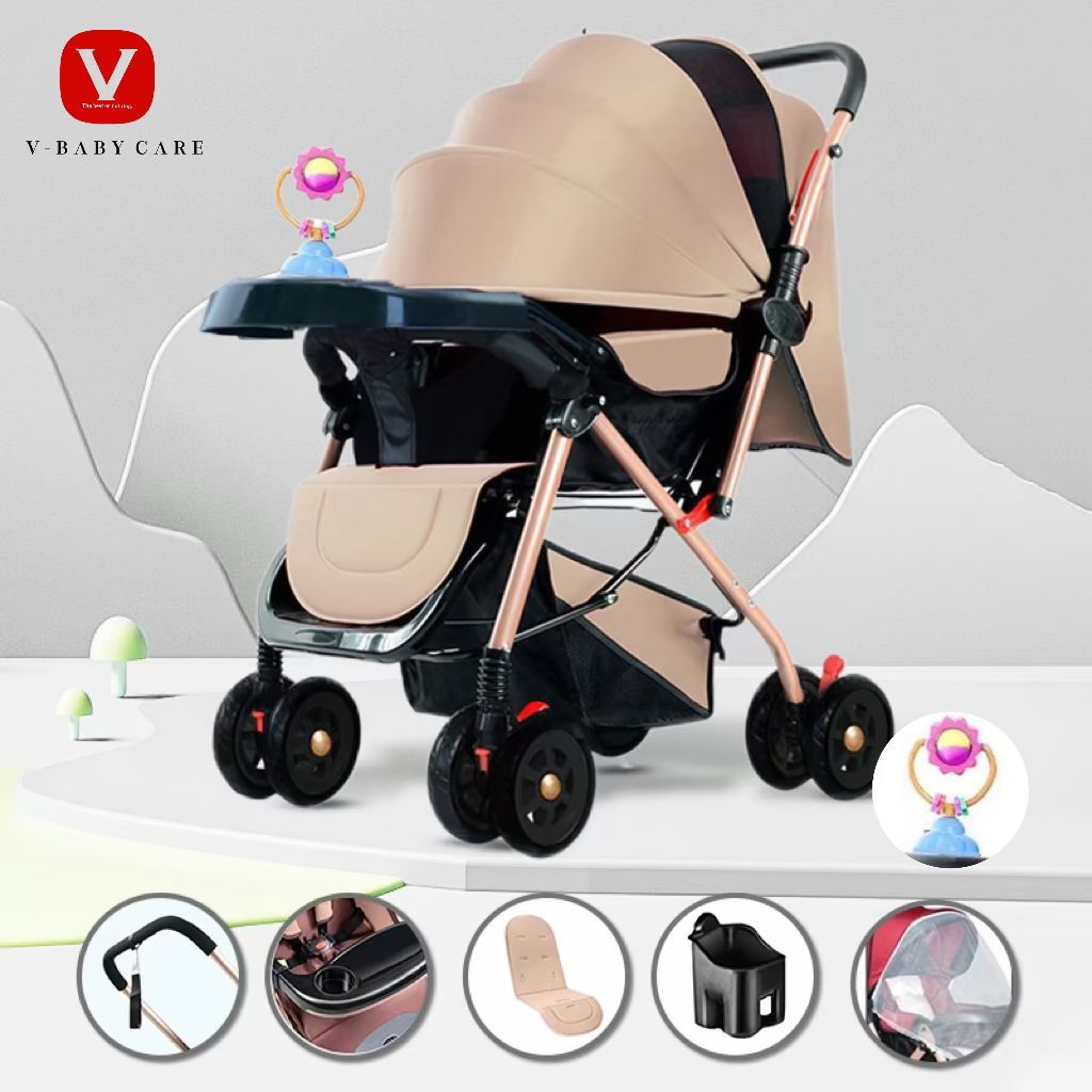 Promo V-BABYCARE Kereta dorong bayi/stroller bayi dua arah/stroller bayi lipat/stroller