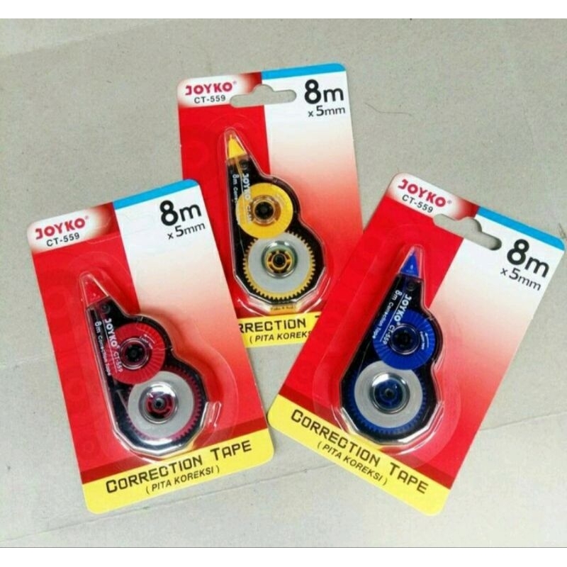 

Tipe X Kertas Correction Tape Pita Koreksi Penghapus Joyko CT-559 (8 meter x 5 mm)