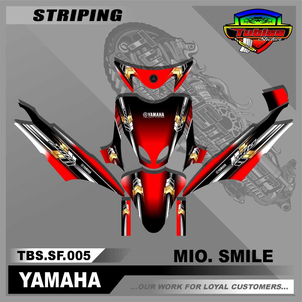 Sticker Decal Full Body MIO SMILE - Sticker Decal MIO SMILE Motif Racing. TBS.SF.005
