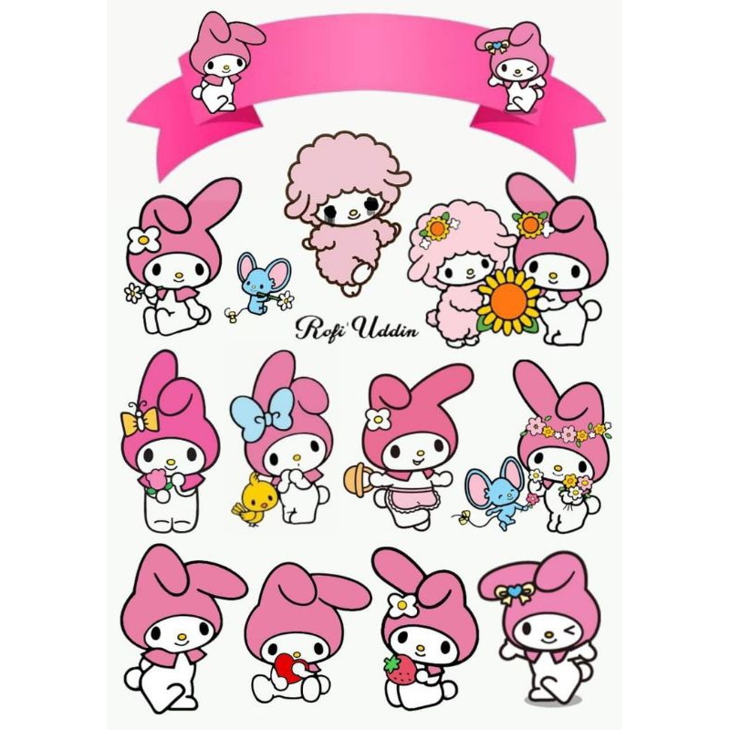 Topper Kuromi Lucu Hiasan Kue Ulang Tahun anak Bisa Request Nama