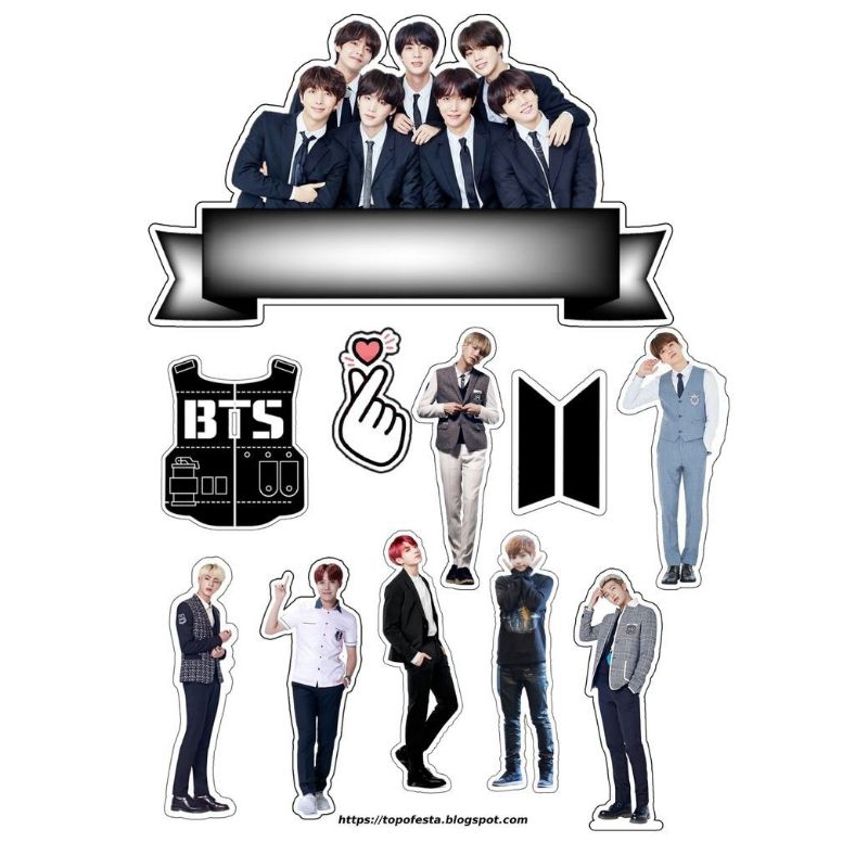Topper BTS KPOP KOREA Dekorasi Cake ULTAH Bisa Request Nama
