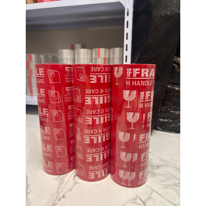 

Lakban Fragile Merah 48mm x 60yard 1 Slop (6 Roll)