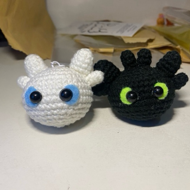 Light Fury / Toothless Crochet Keychain | Gantungan Kunci Light Fury Toothless | Amigurumi Night Fur