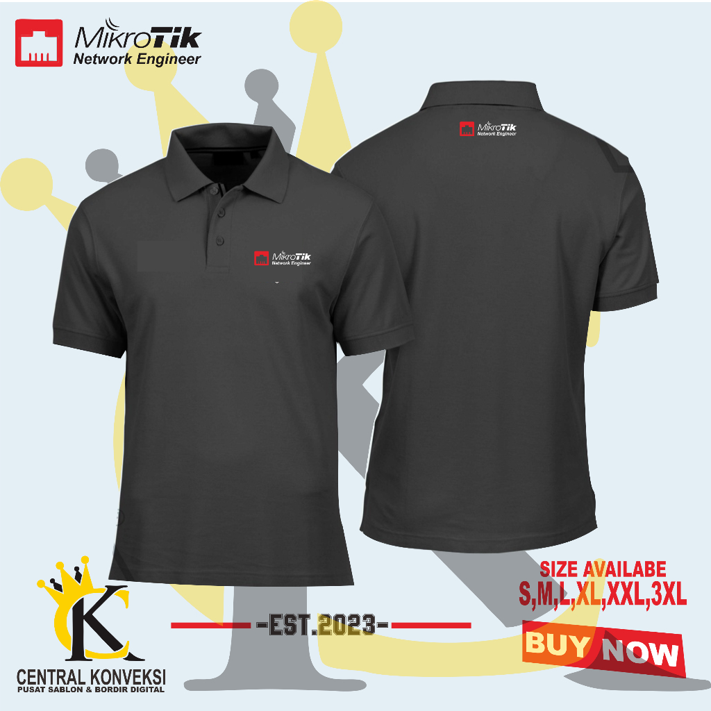 Kaos Kerah Mikrotik Network Engineer / Polo Shirt Mikrotik Network Engineer Murah