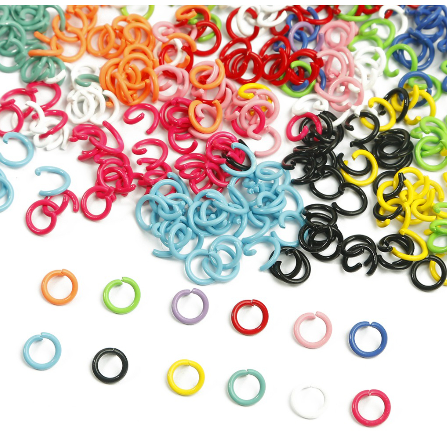 GROSIR Jump Ring Kait Bulat Warna [100Pcs] untuk Ganci/ DIY Kerajinan