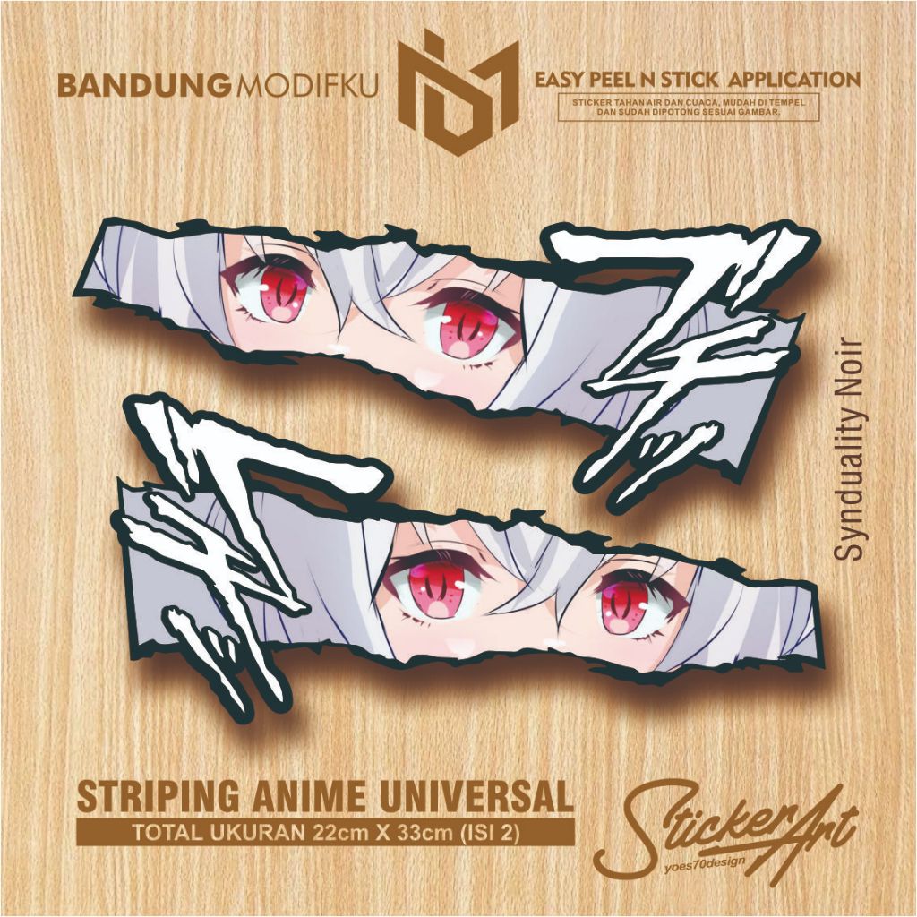 STICKER MATA SYNDUALITY NOIR / STIKER MATA ANIME KIRI KANAN / POLET MOTOR SEPASANG
