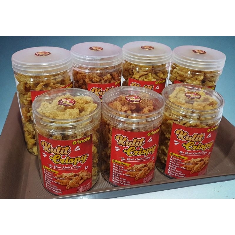 

Kulit Ayam Krispi Rasa berat bersih 200gr Tabung 800ml