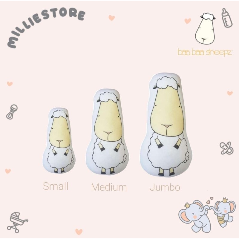 BAABAASHEEPZ Bed Time Buddy - Hug Buddy SMALL MEDIUM LARGE/JUMBO | Bantal Guling Baabaasheepz