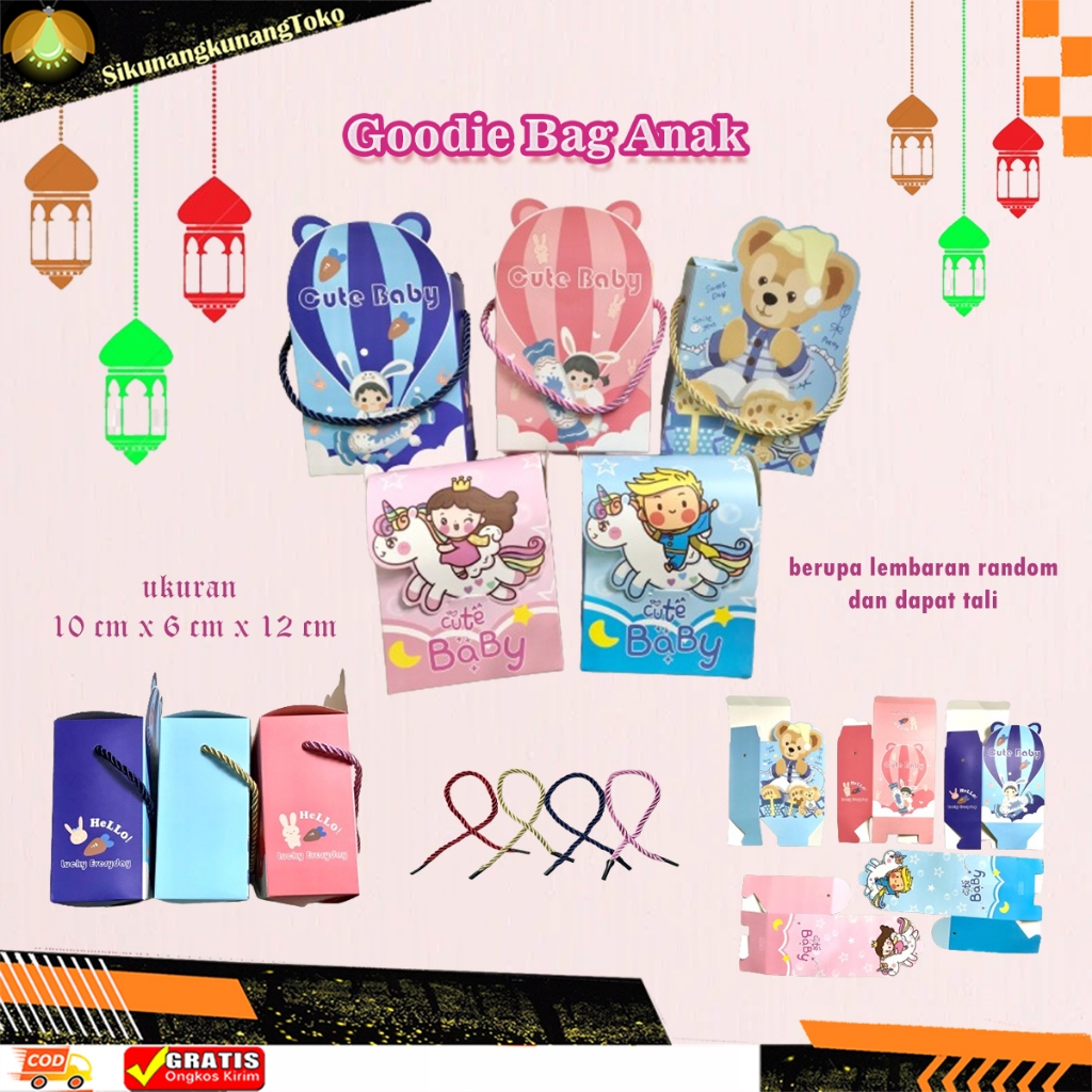 

(SKN) Box Hampers Goodie Bag Ulang Tahun Karakter Anak Tas Bingkisan Snack Paper Bag Kado Hadiah Souvenir