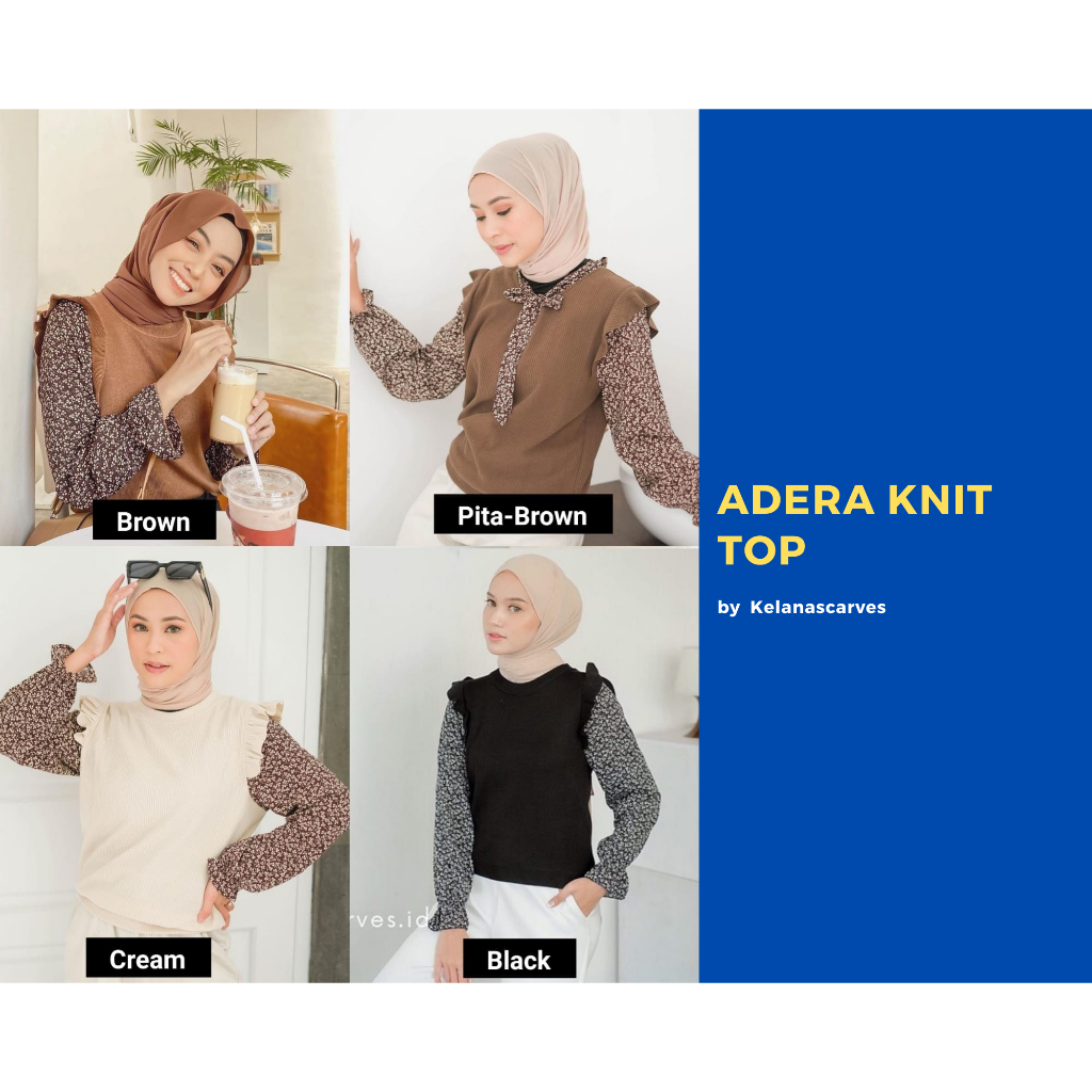 ADERA KNIT TOP | ADERA PITA RAJUT by KELANASCARVES [𝗞𝗲𝗹𝗮𝗻𝗮] Adera Knit Top | Atasan Wanita Import | 