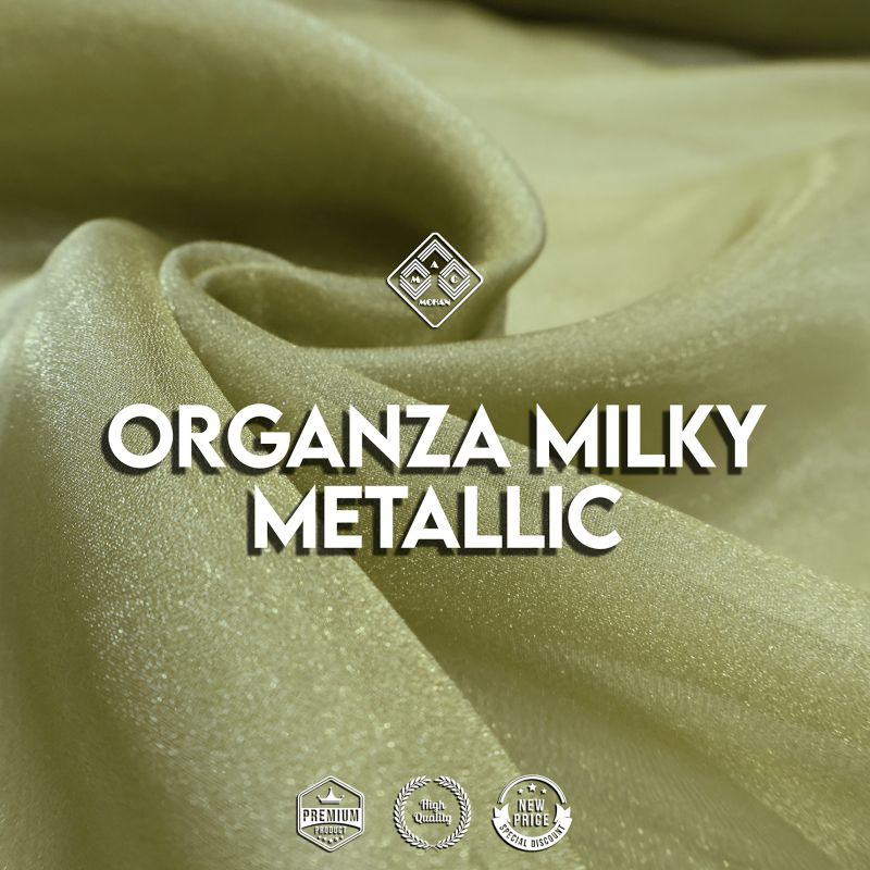 {New Arrival} Kain Kaca ORGANZA MILKY METALIC Polos Premium Per 0.5m Kain Satin Organza Organdy Tafe