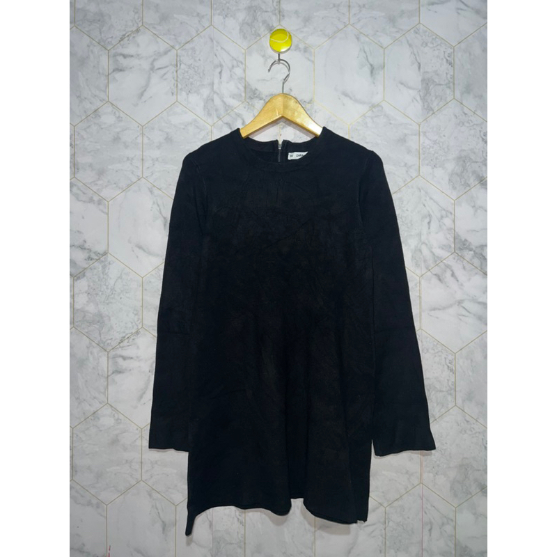 rajut tunik hitam by zara