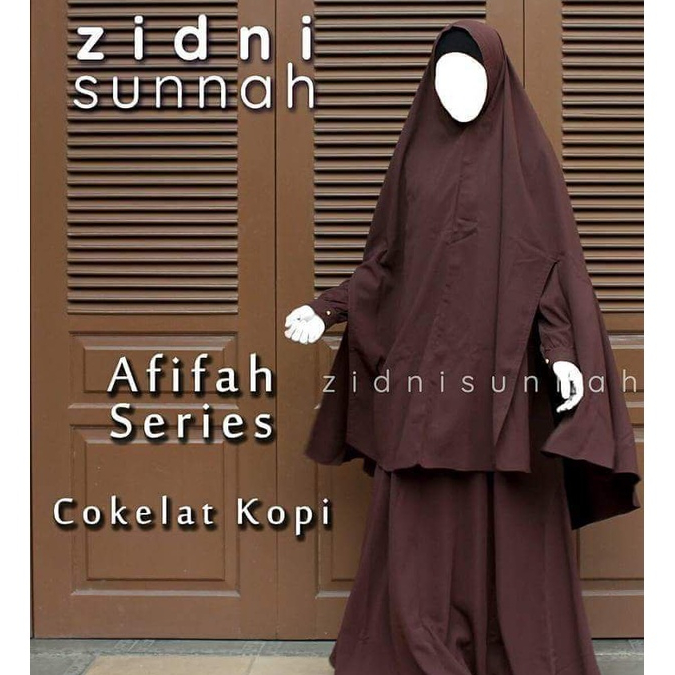 Afifah Set | Gamis Jilbab Satu Set | Zidni Sunnah