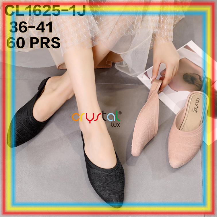 CL1625-1 Sepatu Sandal Wanita Crystal Lux Sendal Selop Cewek Slop Karet Lentur Glanzton
