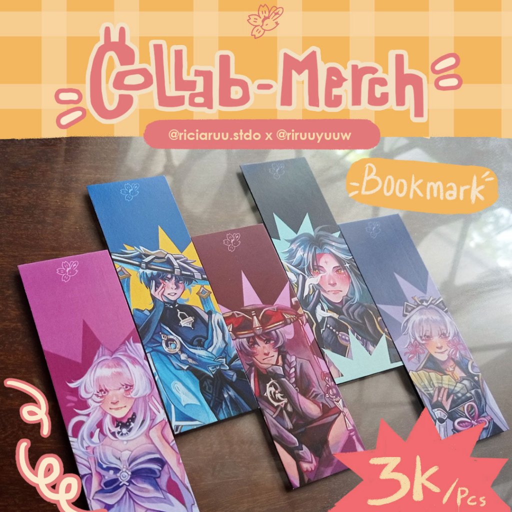 

Bookmark/ Pembatas Buku Genshin Impact #1 [FanMerch by Riciaruu Studio × Riruuyuuw]