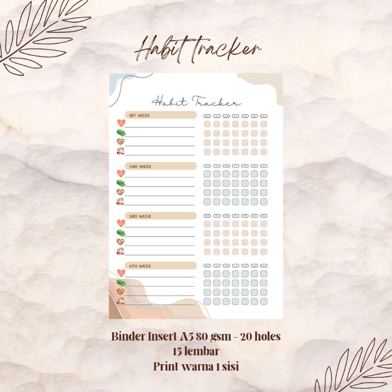 

Habit Tracker - Insert Binder A5