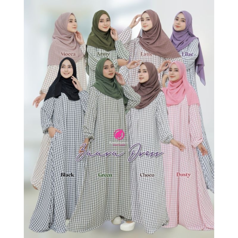 GAMIS DEWASA - ZAARA - rayon crinkle airflow motif square pattern exclusive - BRAND NAYMA HIJAB