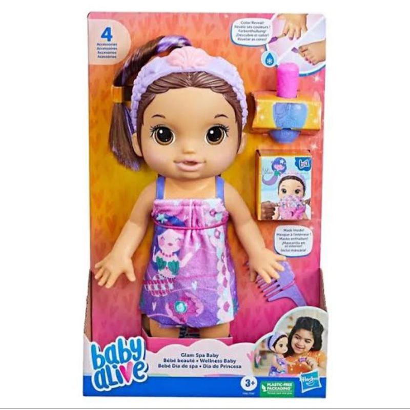 Baby Alive Glam Spa Baby Doll Mermaid Color Reveal Nails and Makeup
