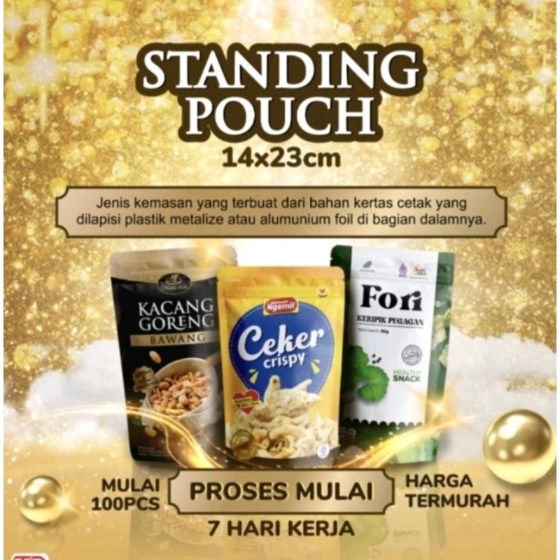 Kemasan Makanan Standing Pouch 14x23 & 15x22 Ziplock & Non Ziplock