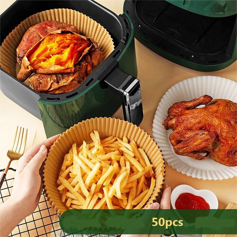 {50lbr} KERTAS ALAS FRYER kertas tahan minyak aks baking paper kertas penyerap minyak air fryer pape