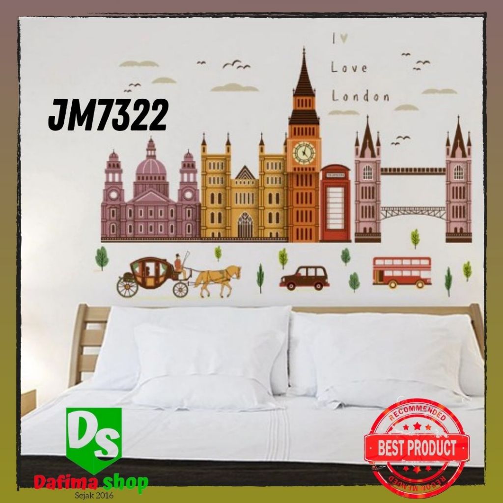 Wallsticker Dinding Uk.60X90 I Love London JM7322