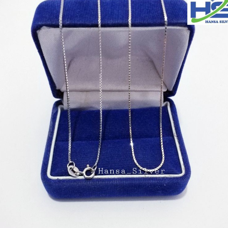 Promo besar Kalung Perak Pria Wanita Silver Asli 925 Lapis Emas Putih Italy Kaca Tipis  Kalung Pria 