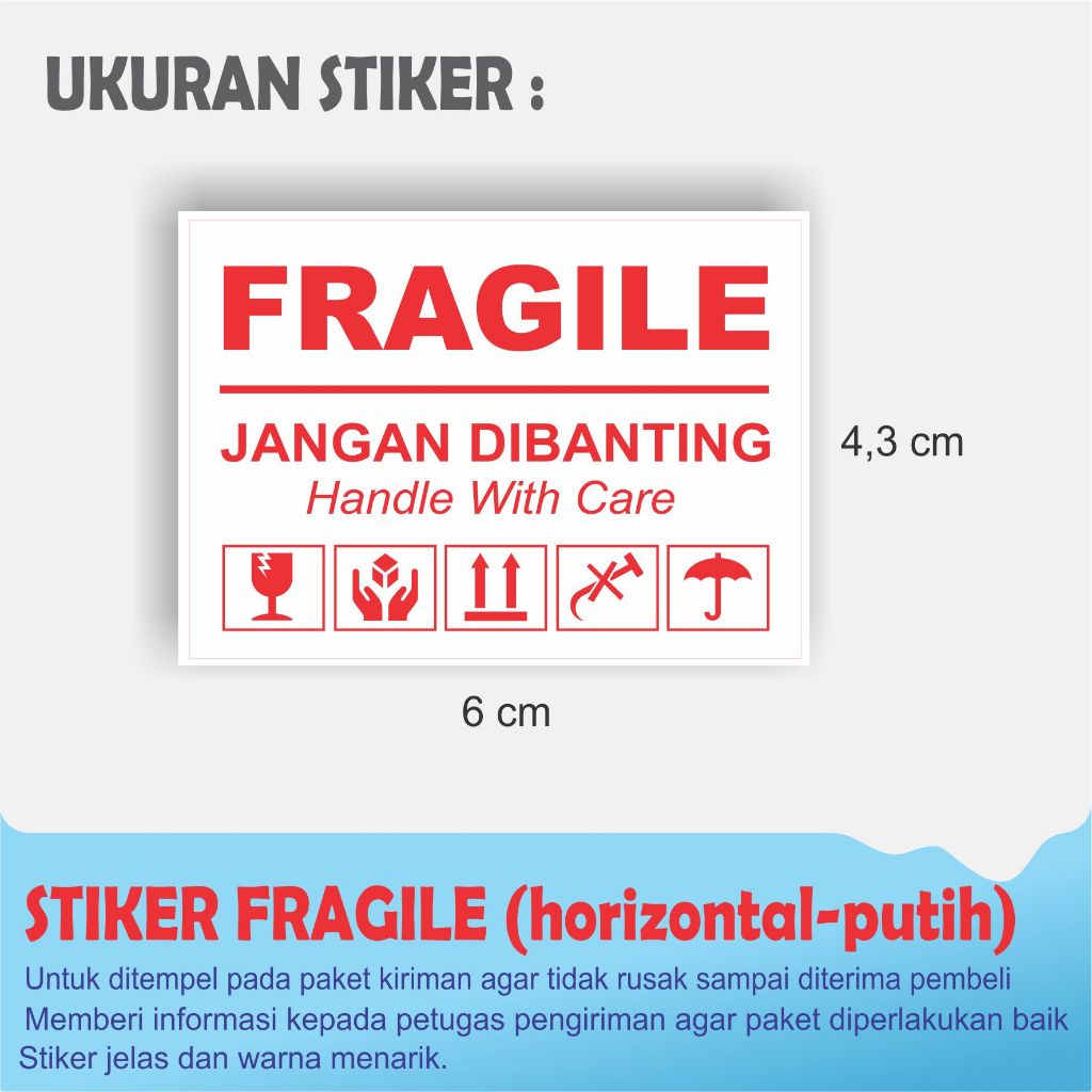 

STIKER FRAGILE PUTIH MENDATAR