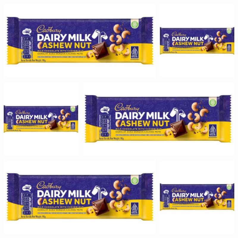 

Cadbury Dairy Milk Cashew Nut Cokelat Susu Dengan Kacang Mete 90 GR