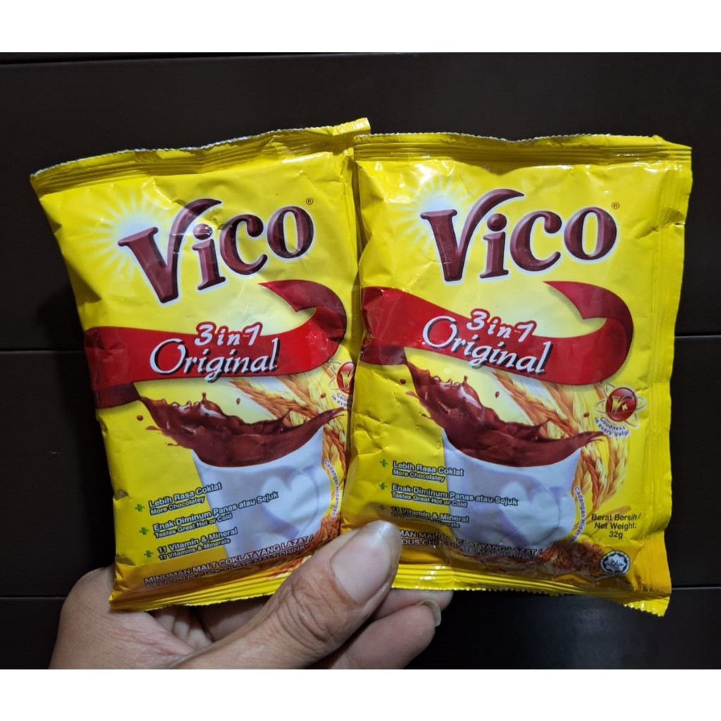 

VICO MINUMAN MALT COKELAT 5 SACHET / CHOCOLATTE MALT DRINK 3IN1ORIGINAL 32grx5pc