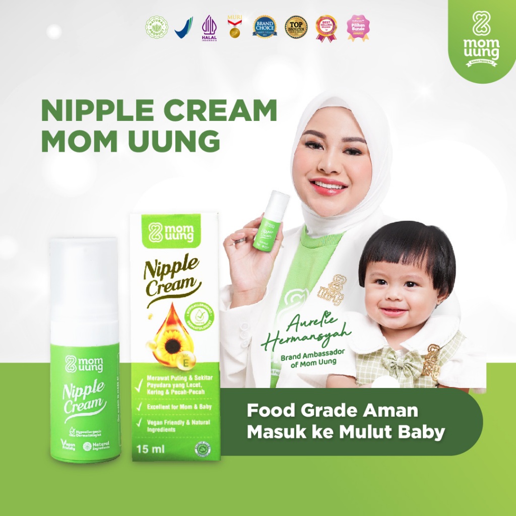 Mom Uung Nipple Cream Salep Krim Puting Luka Lecet Ibu Menyusui Aman Untuk Bayi Food Grade Natural I