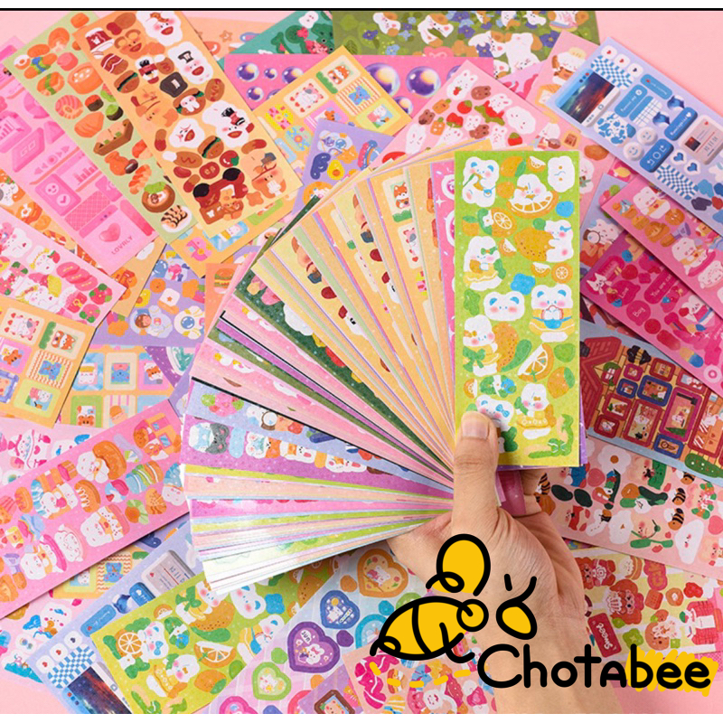 

(E) [10pcs] Stiker GLITTER PACK Gooka Hologram Sticker Lucu