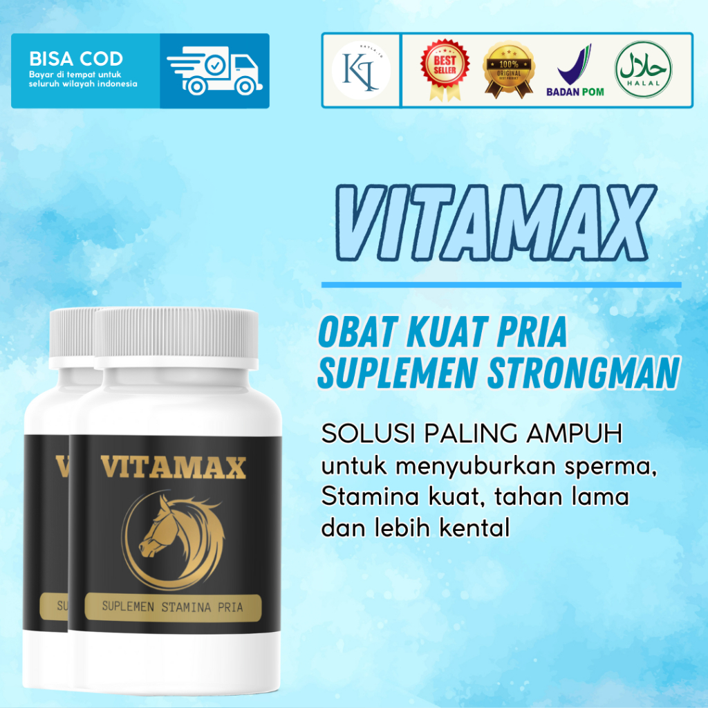 VITAMAX Asli isi 30 Kapsul Vitamale Suplemen Stamina Pria Tangguh -Suplemen Kesehatan Herbal Pria Ku